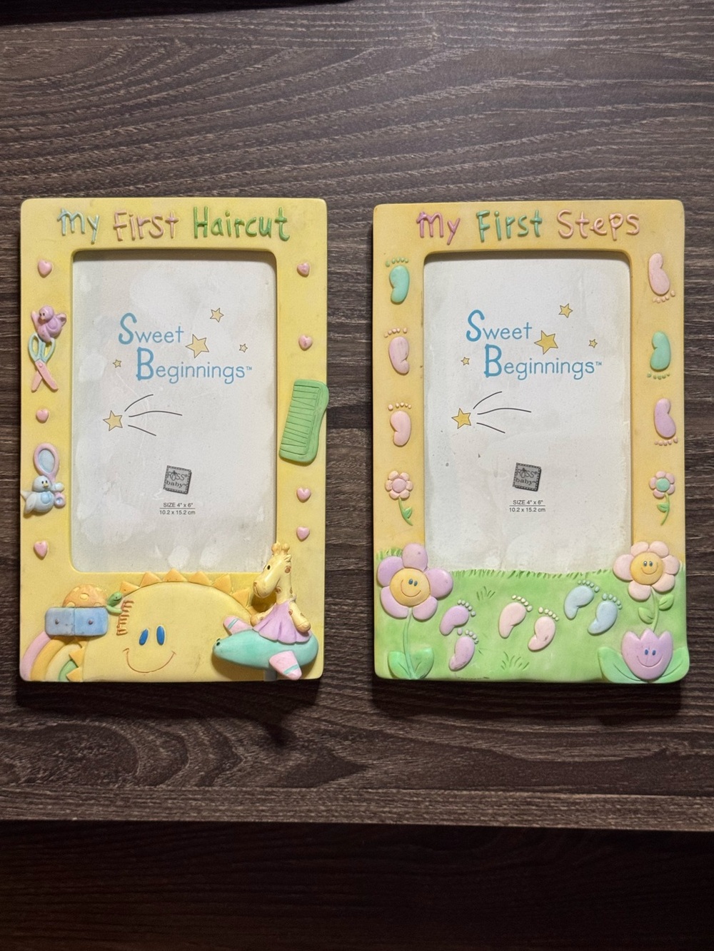 Vintage Russ Berrie 3D Ceramic Baby Photo Frames "Sweet Beginnings" Collection